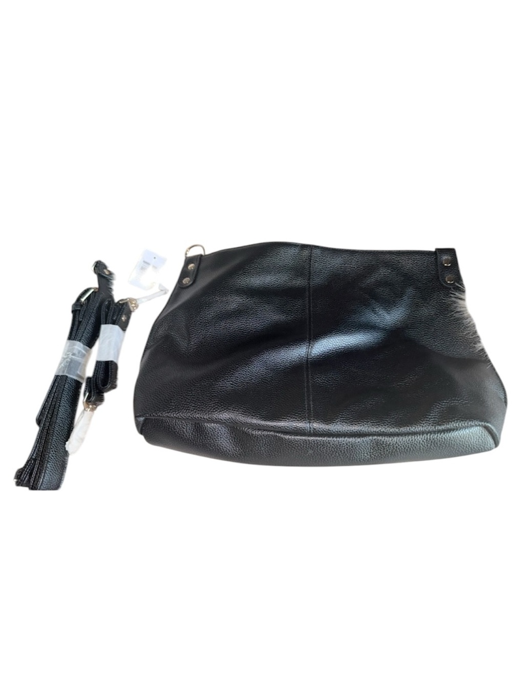 NWT’s Black Leather Shoulder Bag with Detachable Strap